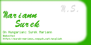 mariann surek business card